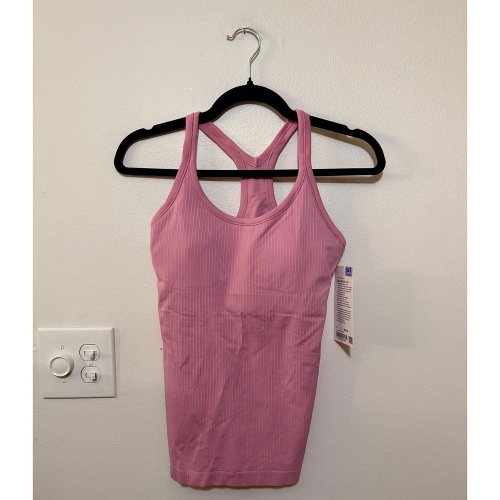 Lululemon Ebb to Street Tank Pink Frosting Size 6 NWT
